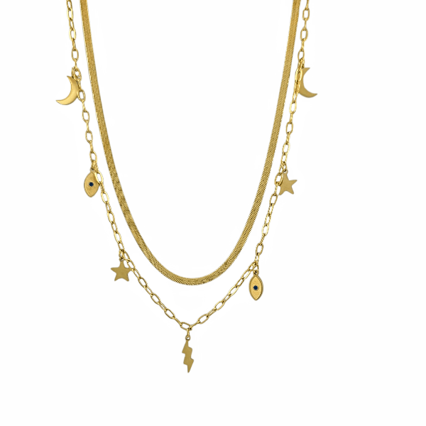 Collier “Double Chaîne Talismans” – Énergie & protection en duo - Alberto Bijoux