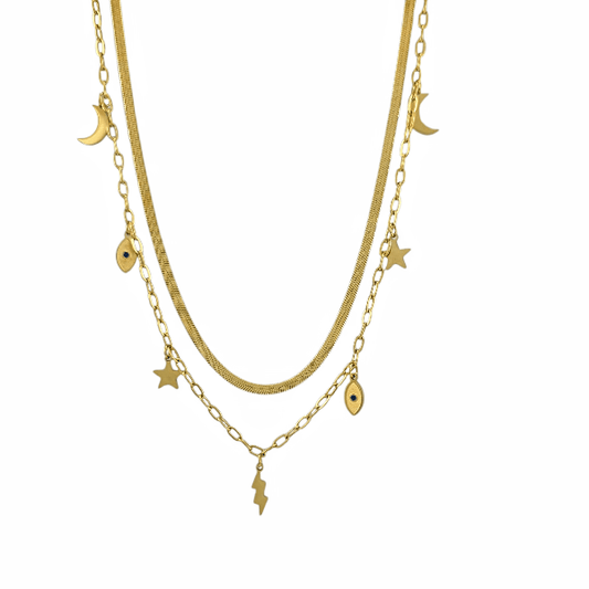 Collier “Double Chaîne Talismans” – Énergie & protection en duo - Alberto Bijoux