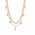 Collier double chaîne dorée avec pendentifs étoiles, éclairs, lunes et œil protecteur - Alberto bijoux