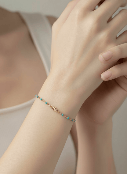 Bracelet “Luna Pop” – Chaînette Dorée à Perles Colorées (6 Couleurs) - Alberto Bijoux