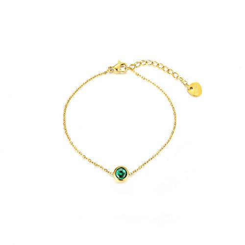 Lueur Élégante – Bracelet Fin avec Pierre Ronde (3 Couleurs) - Alberto Bijoux