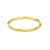 Jonc rigide torsadé doré de 60mm pour femme, au style chic, brillant et tendance – Alberto Bijoux