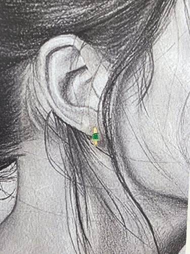 Émera – Mini Créoles Dorées à Pierre Verte - Alberto Bijoux