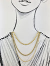 “Queen Vibe” Necklace – Multi-Gold Chains and Textured Triangles