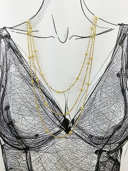 Collier “Perlita” – Multi - Rangs Doré à Billes - Alberto Bijoux
