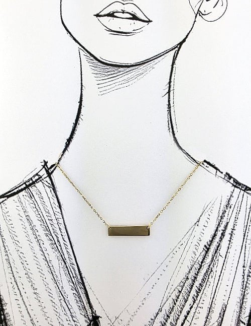 Collier “Tag Me” – Plaque Dorée Minimaliste - Alberto Bijoux