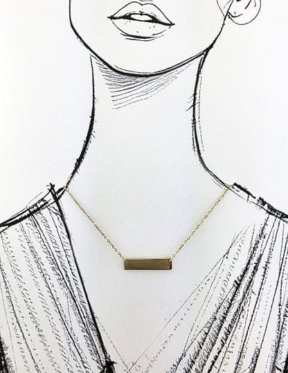 Collier “Tag Me” – Plaque Dorée Minimaliste - Alberto Bijoux