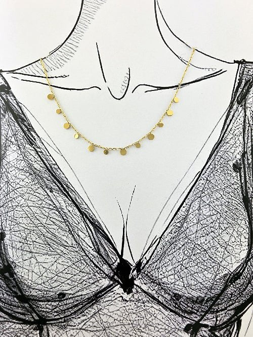 Collier “Mini Dots” – Chaîne Dorée à Pampilles - Alberto Bijoux