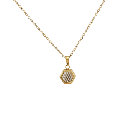 Alvéole Brillante – Collier Doré 8 × 8 mm - Alberto Bijoux