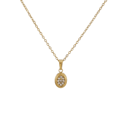 Ovale Étincelant – Collier en acier inoxydable Doré 8 × 9 mm - Alberto Bijoux