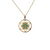 pendentif lotus émeraude 20 mm doré avec chaîne