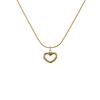 pendentif cœur de nacre 10 mm doré avec chaîne