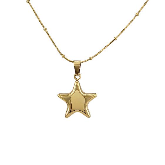 Collier Étoile de Nuit doré 20 mm avec chaîne