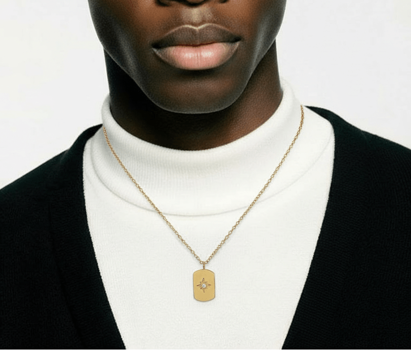 Étoile du Nord – Collier Doré 15 × 10 mm - Alberto Bijoux