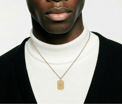 Étoile du Nord – Collier Doré 15 × 10 mm - Alberto Bijoux