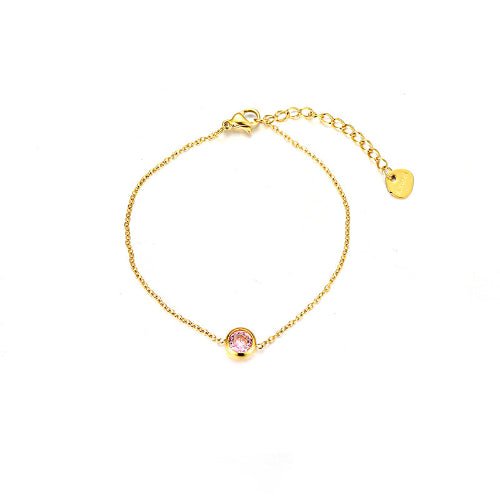 Lueur Élégante – Bracelet Fin avec Pierre Ronde (3 Couleurs) - Alberto Bijoux