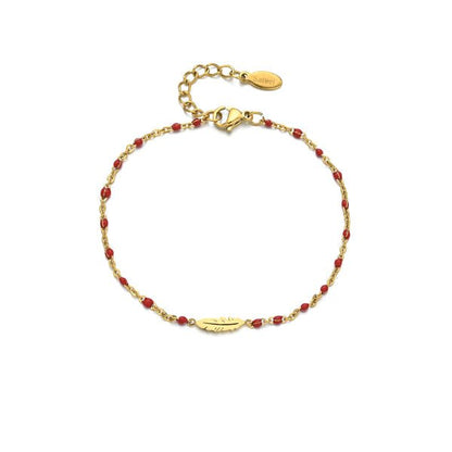 Esprit Bohème – Bracelet Perlé à Plume - Alberto Bijoux